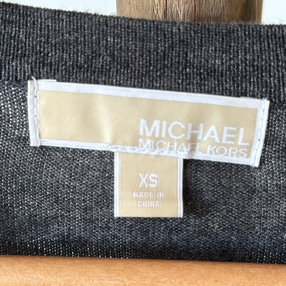 Michael Kors Silver Sequined Cardigan Charcoal Gray Size XS - Picture 4 of 7